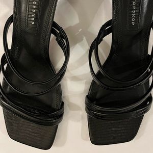 Low strappy black heels from top shop